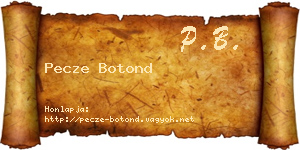 Pecze Botond névjegykártya